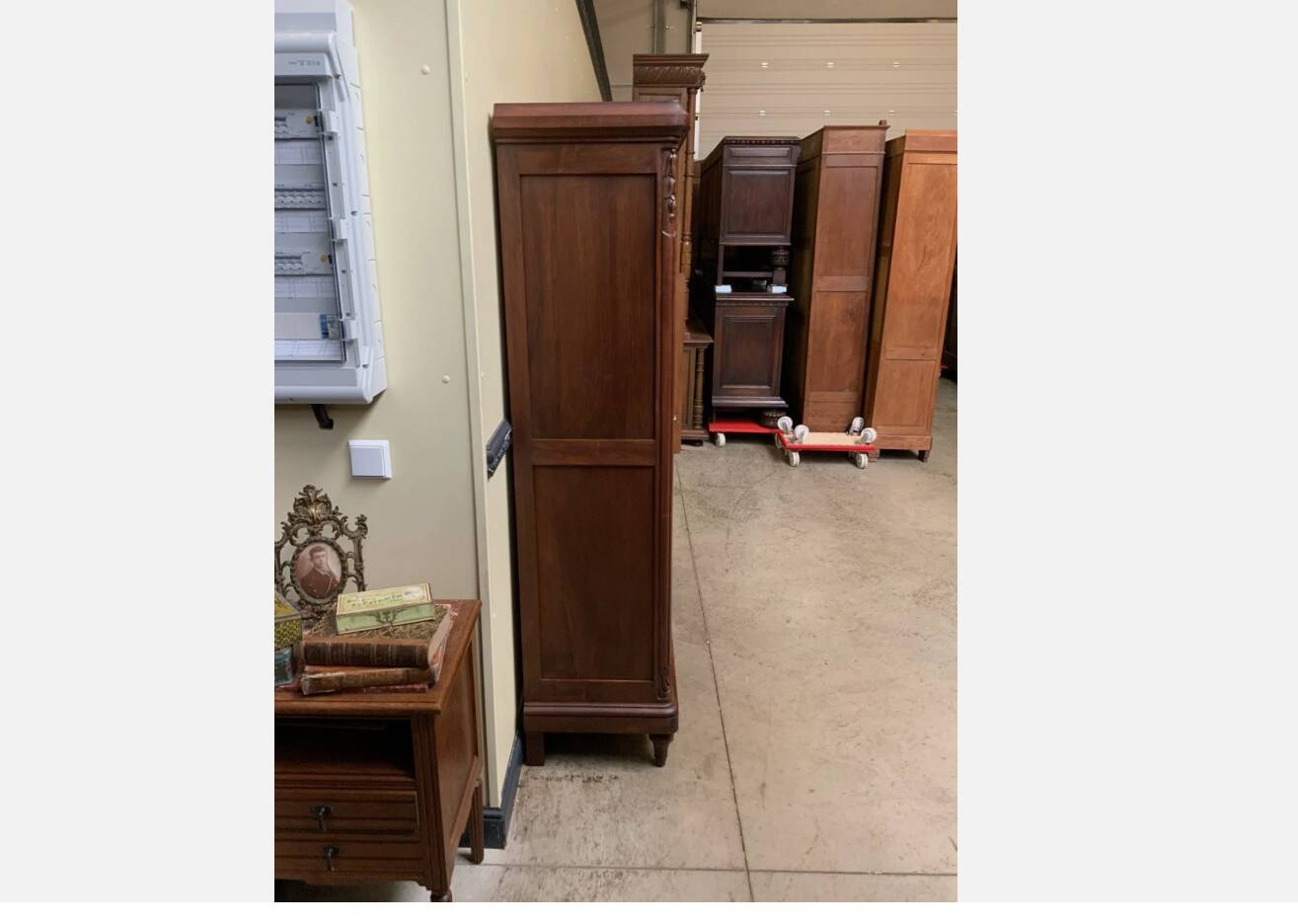 Antique Art Nouveau walnut bookcase