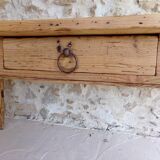 Farmhouse table in raw wood