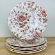6 plates pink chintz johnson brothers English earthenware
