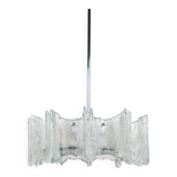 Frosted glass star chandelier J.T. Kalmar Vienna, Austria, 1960s