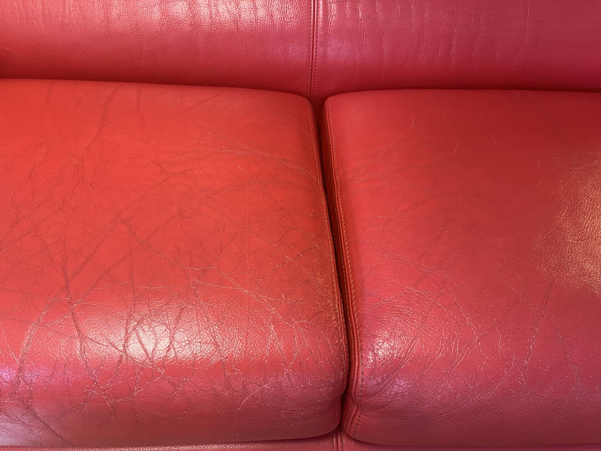 Ligne Roset Claude Brisson Utah Copper Leather Sofa