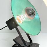 "LITA" Metal Wall Lamp Clamp Lamp with Green Reflector Vintage 70's