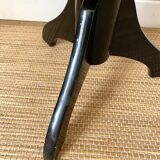 Stool Footrest in velvet and lacquered wood