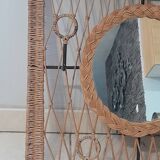 Coat rack dressing room vintage rattan year 50