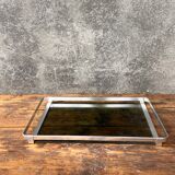 Top in smoked glass and steel