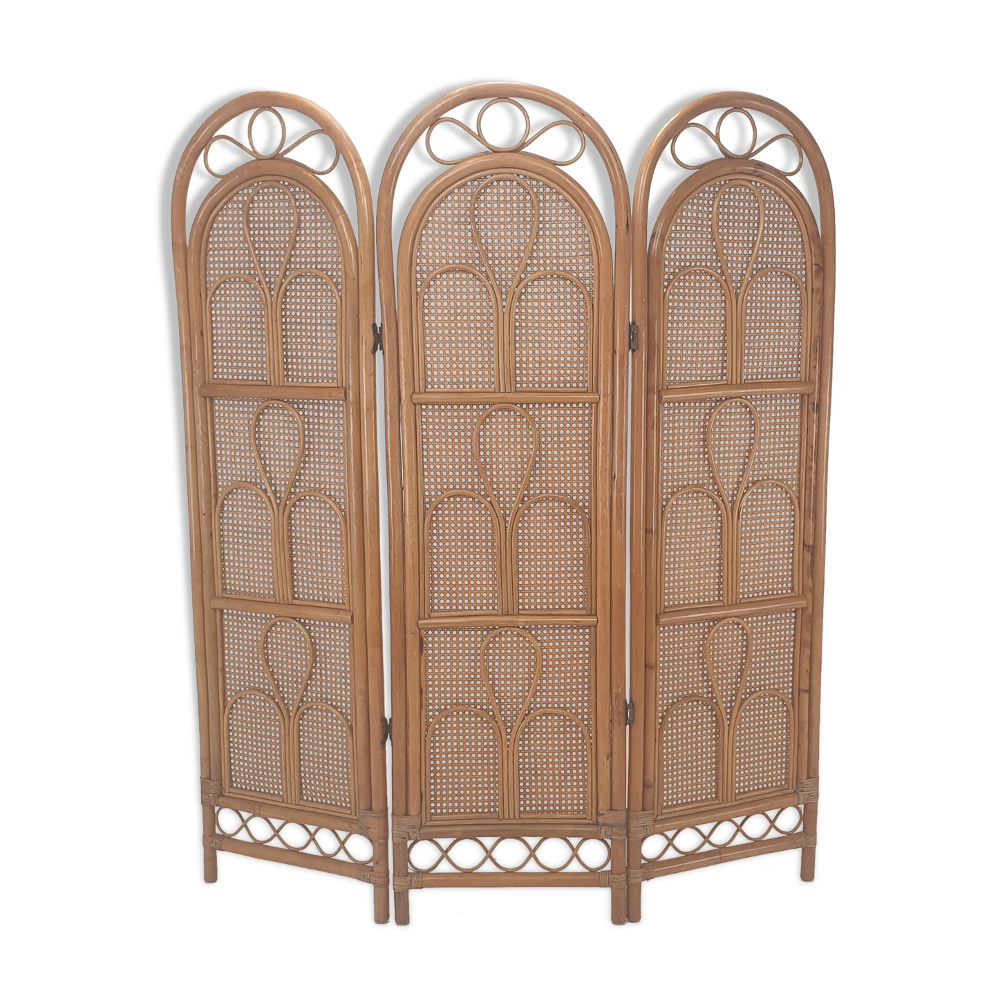 Italian rattan and wicker room divider 1960s