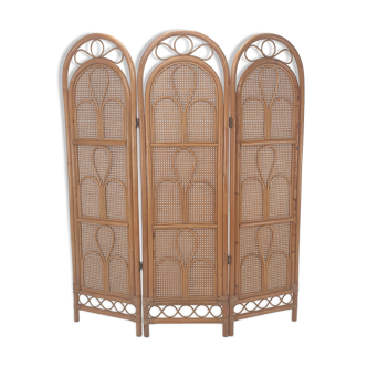Italian rattan and wicker room divider 1960s