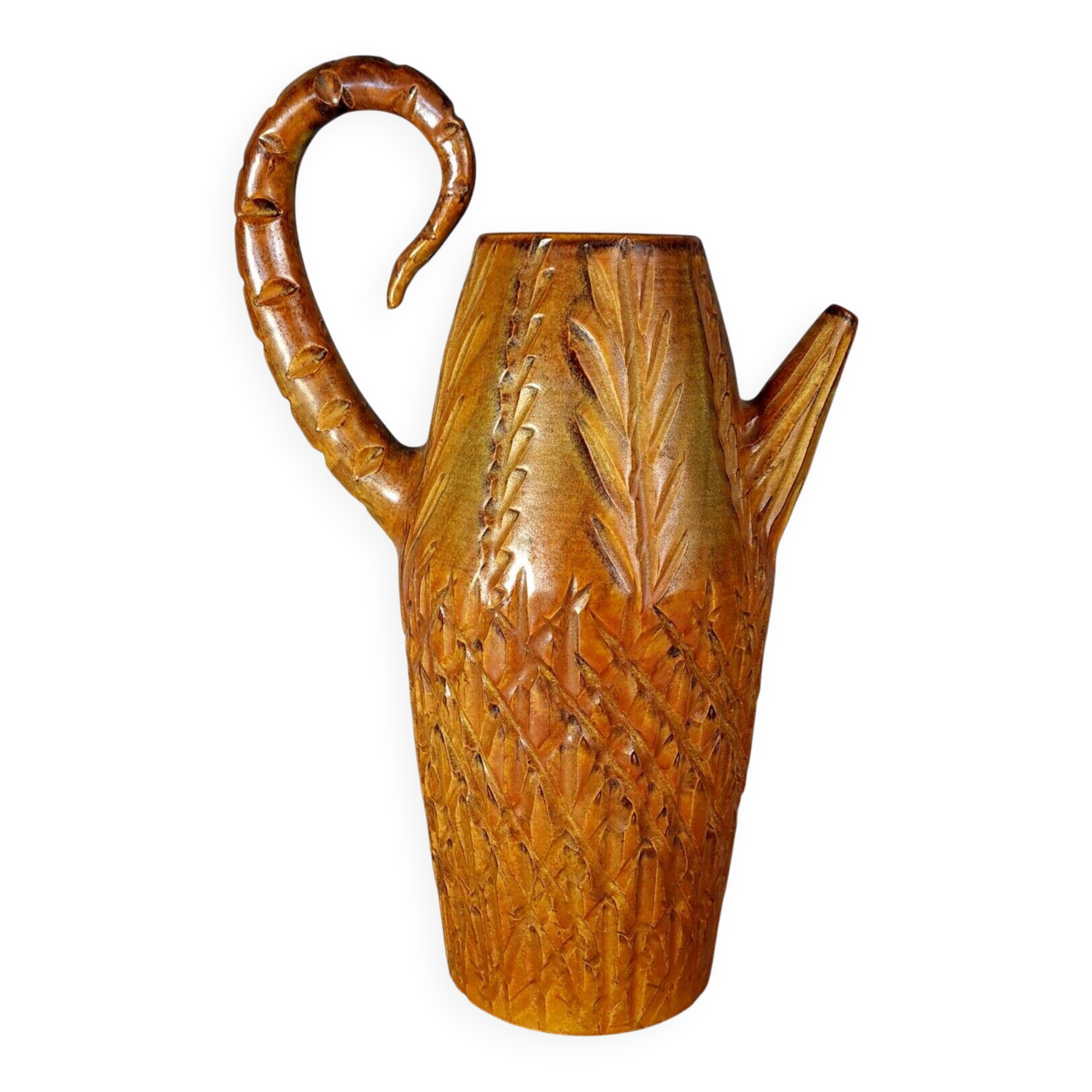 Large original ceramic pitcher Marius Bessone Vallauris vintage 50s B808