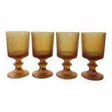 Set of 4 amber orange glasses Codec Una vintage