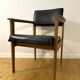 Mid-Century faux leather and wood armchair