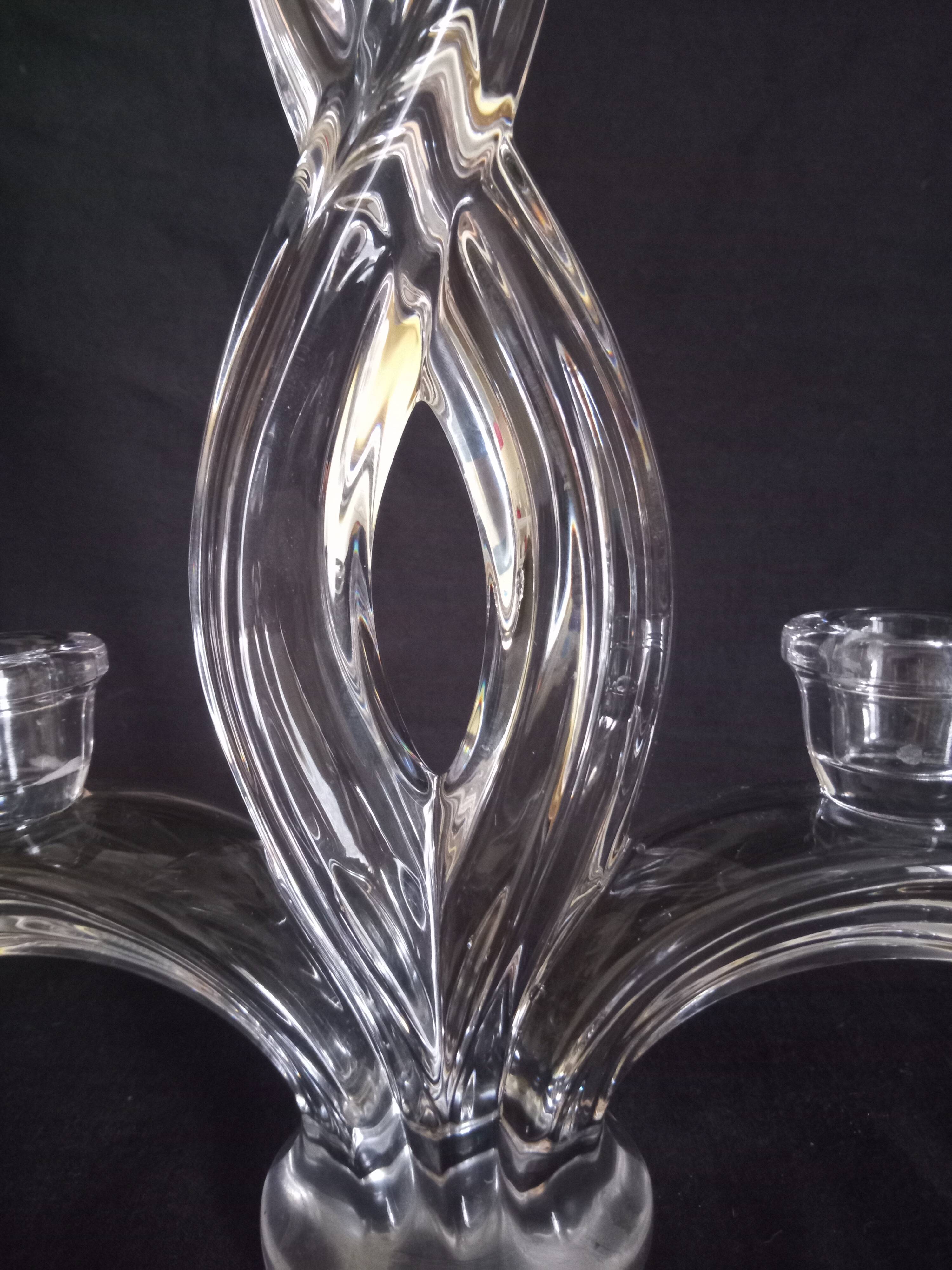 Candle holder 2 crystal arms
