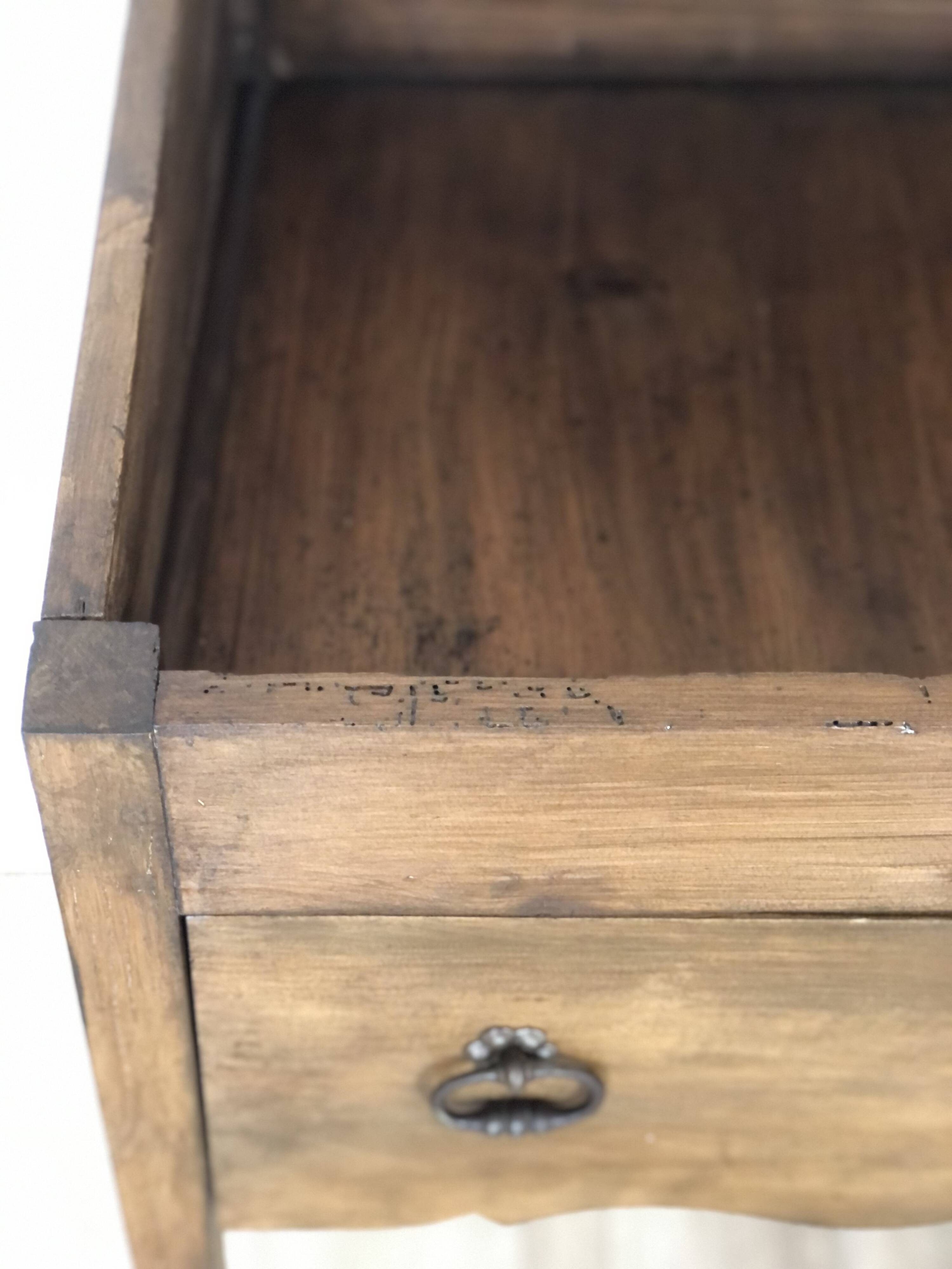 Vintage writing desk in solid pine