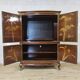Vintage Chinese cabinet with gold leaf and flowers / oriental cabinet