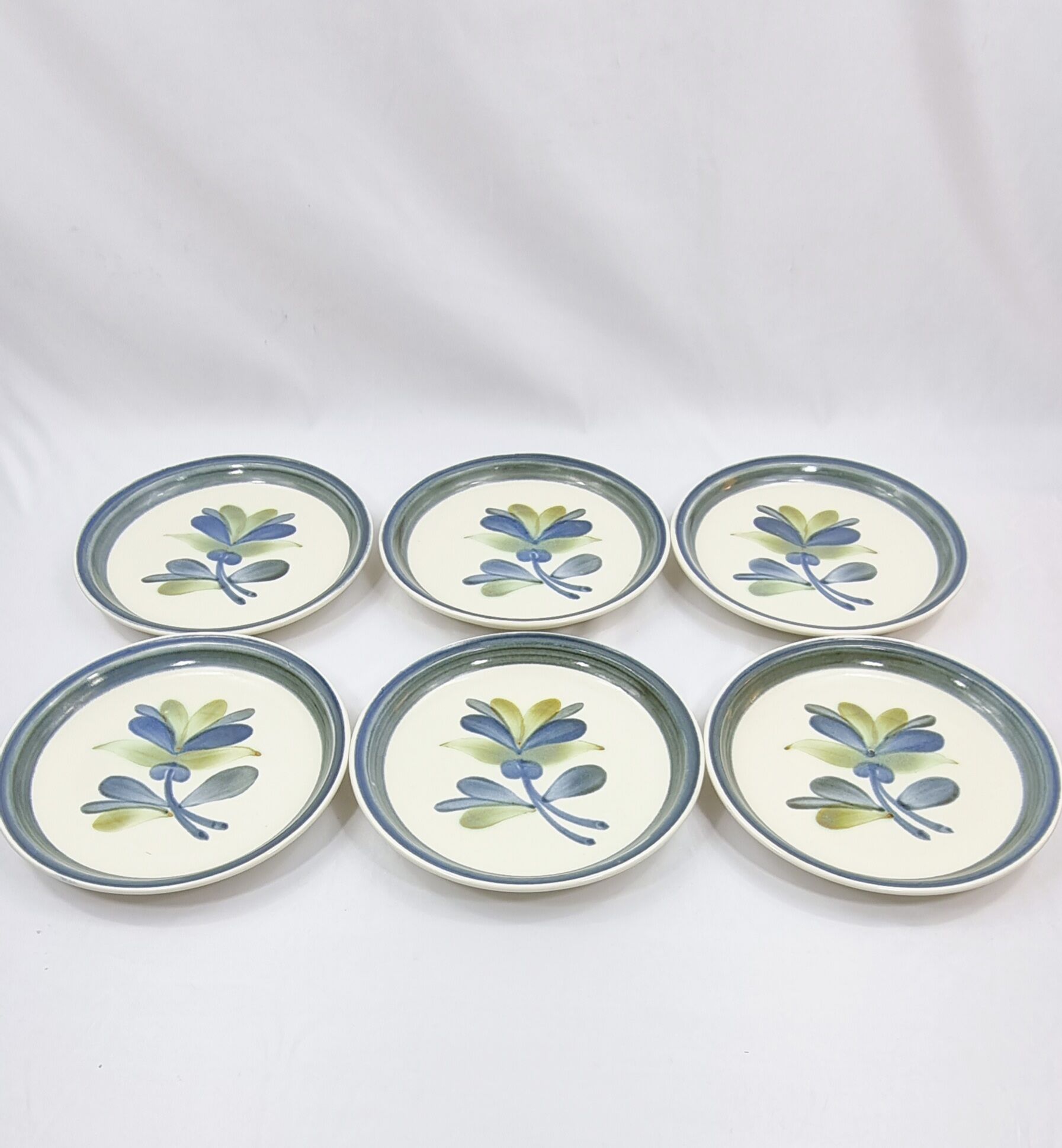 6 vintage plates Gien decorations Nairobi blue
