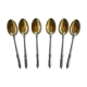 6 spoonfuls of silver and gold metal coffee