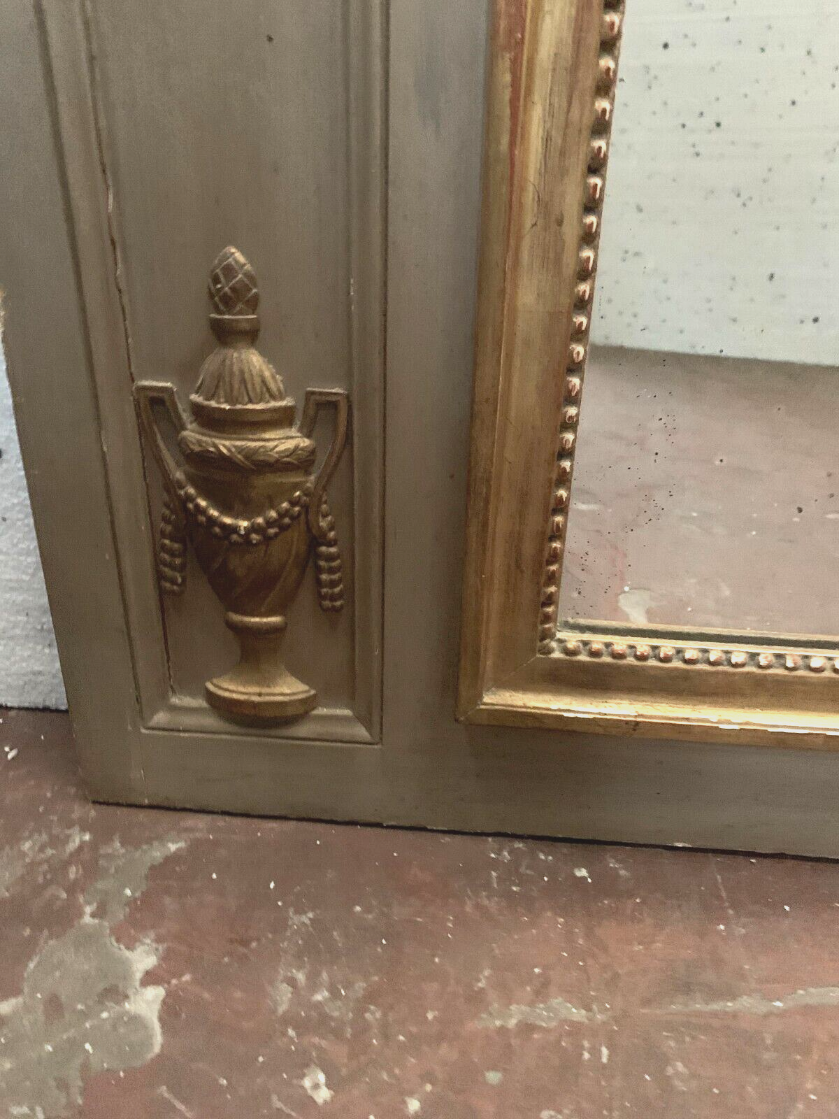 Louis XVI style Trumeau in patinated and gilded wood