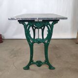 Wrought iron bistro table and vintage grey marble