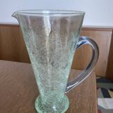 Pichet en verre craquelé - bicolore vintage