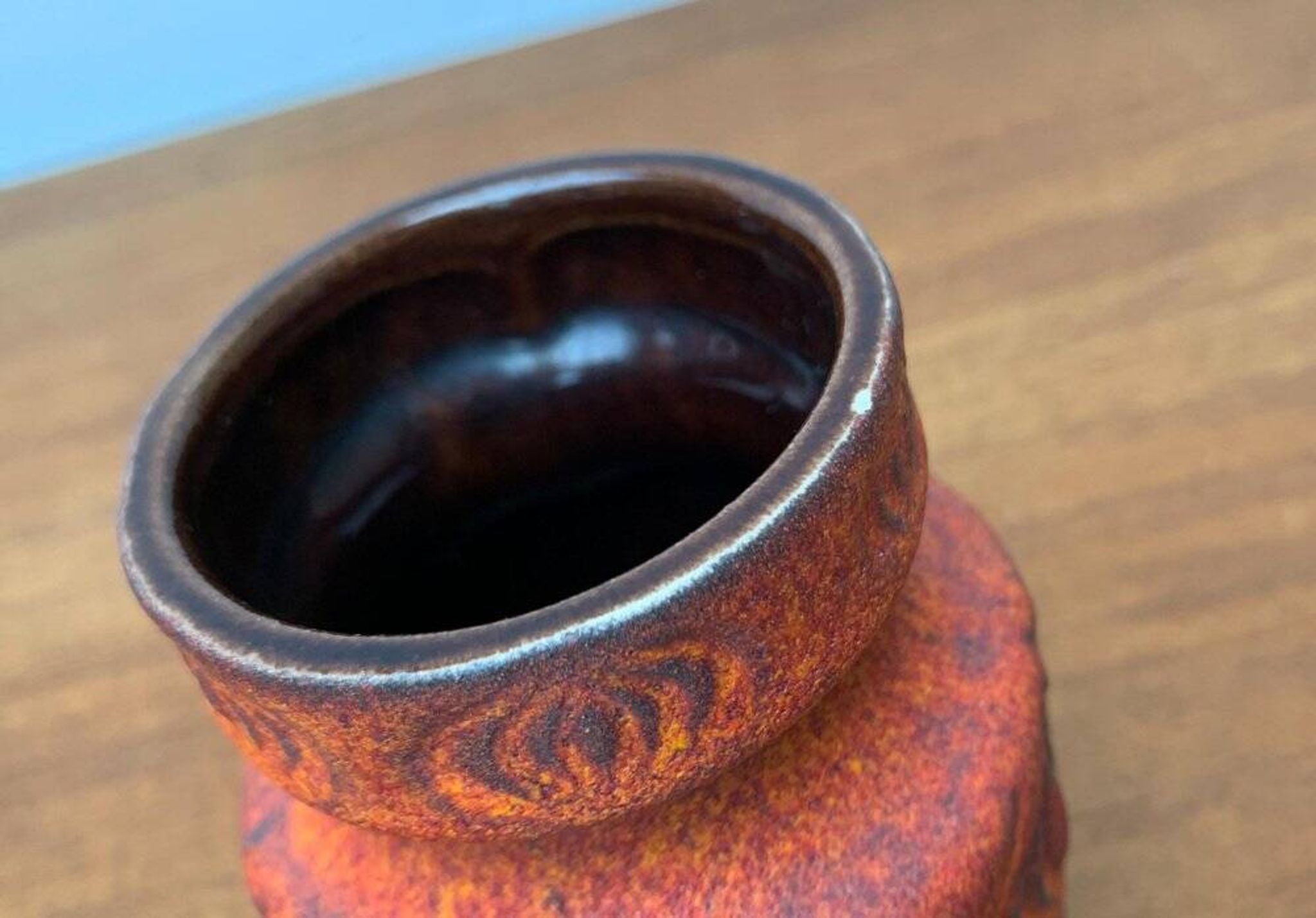 West German pottery vase WGP from the mid-century by Scheurich, 1960s.