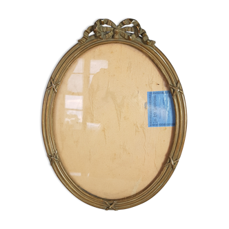 Old oval wooden frame Louis XVI style stucco 38x29cm