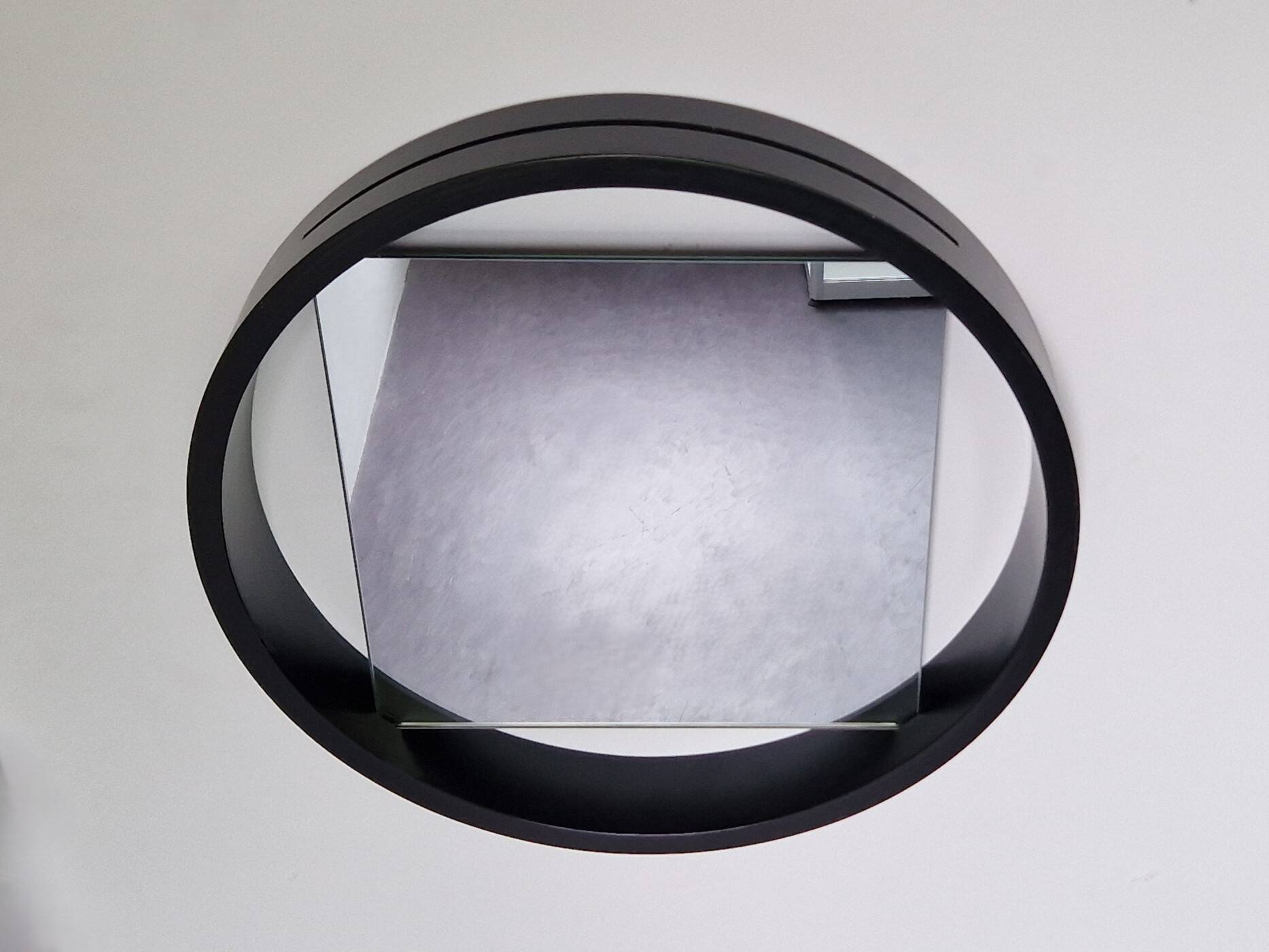 Miroir "DZ84" marron foncé par Benno Premsela pour 't Spectrum, Pays-Bas 1950