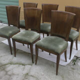 Art Deco set of 6 chairs in rosewood