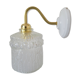 Porcelain, brass and glass wall lamp