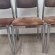 Suite de 4 chaises années 70 métal chromé et velours
