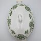 vegetable serving dish tureen earthenware English floral green decoration