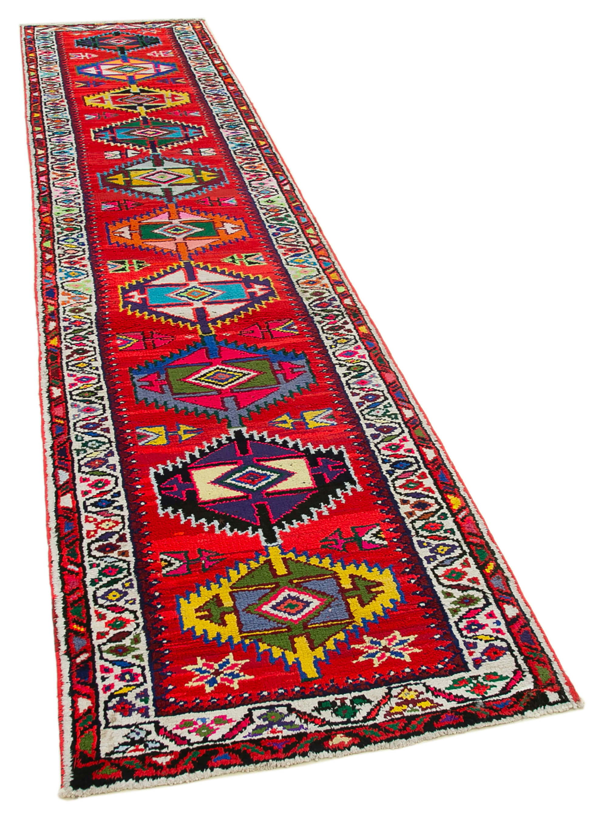 Handwoven Decorative Anatolian Red Runner Carpet 84 cm x 382 cm