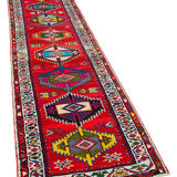 Handwoven Decorative Anatolian Red Runner Carpet 84 cm x 382 cm