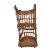 bread basket / handmade umbrella door in honey-coloured wicker