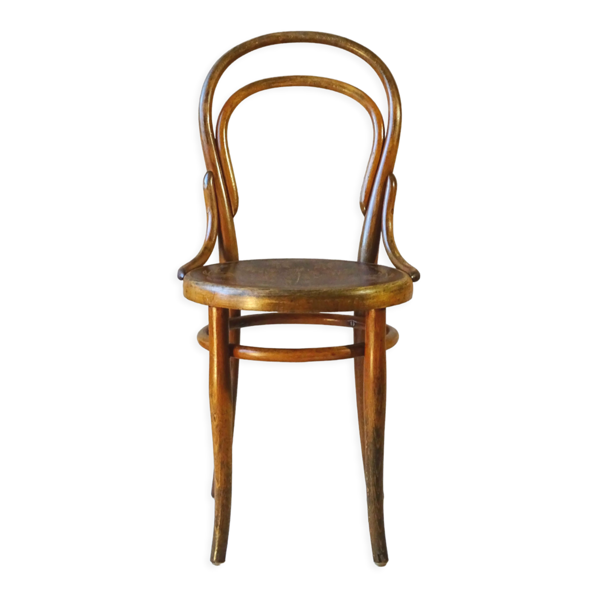 Thonet chair N°14 1/2, flowered wood seat -1900 -