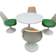 Ensemble vintage table pied tulipe Werzalit et ses 4 chaises