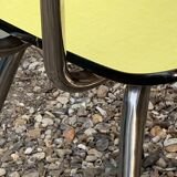 Chaises Formica jaune  pieds compas 1950
