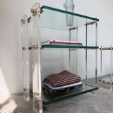 Glass and Plexiglas consoles from the 80s