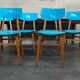 Set of 6 blue chairs TON (Thonet)