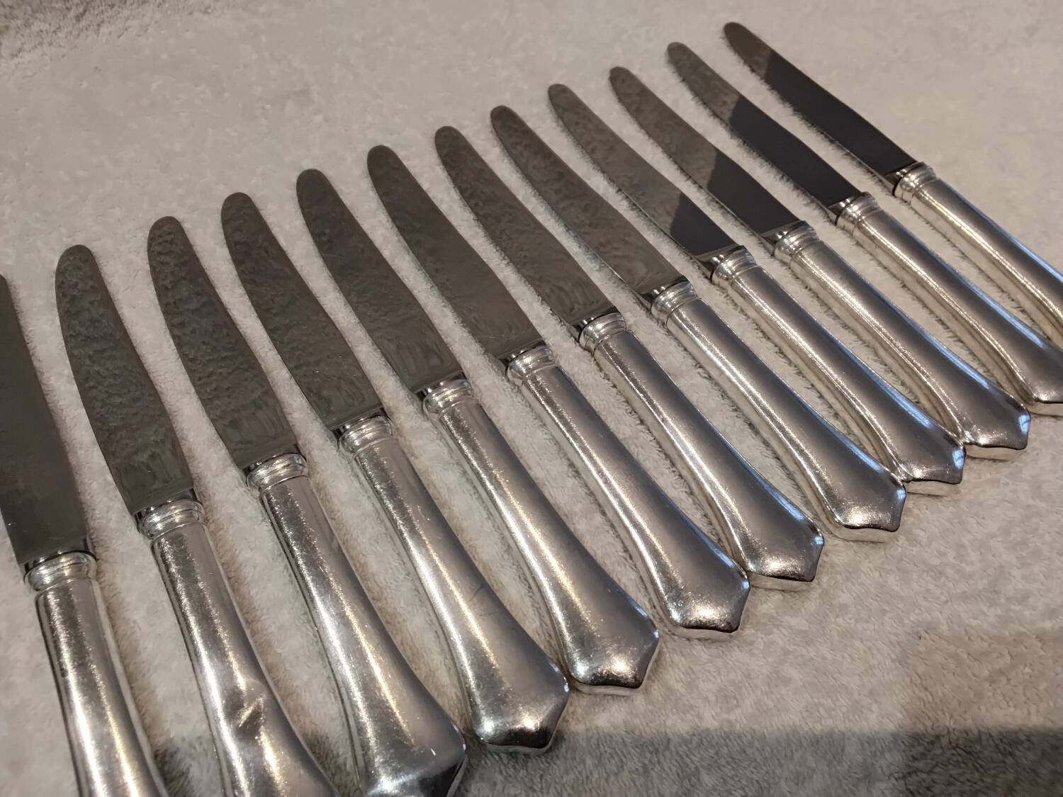 12 silver-plated table knives by silversmith Ravinet Denfert Brantome