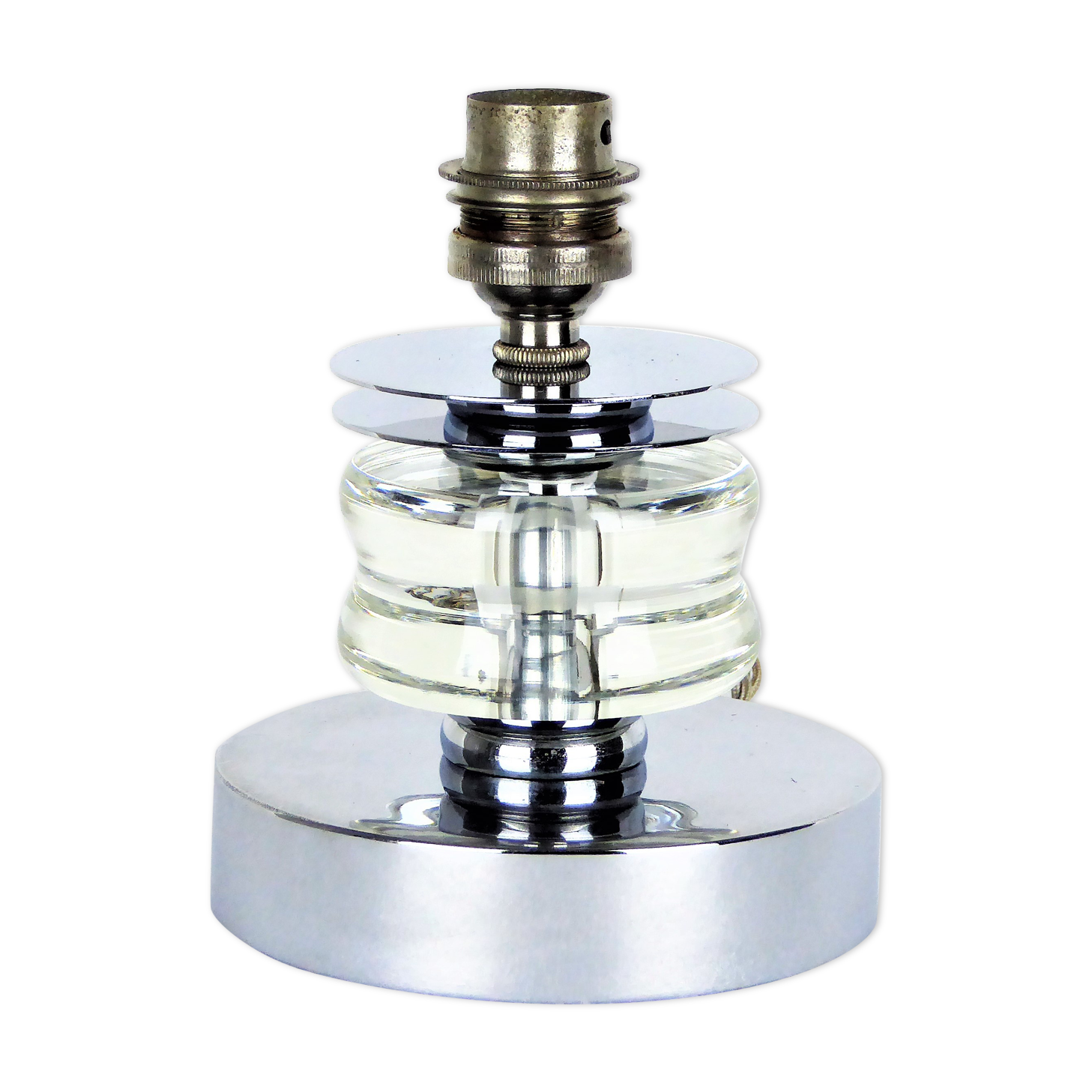 Art Deco lamp 1930 crystal and chrome metal