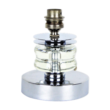 Lampe art déco 1930 cristal et métal chromé