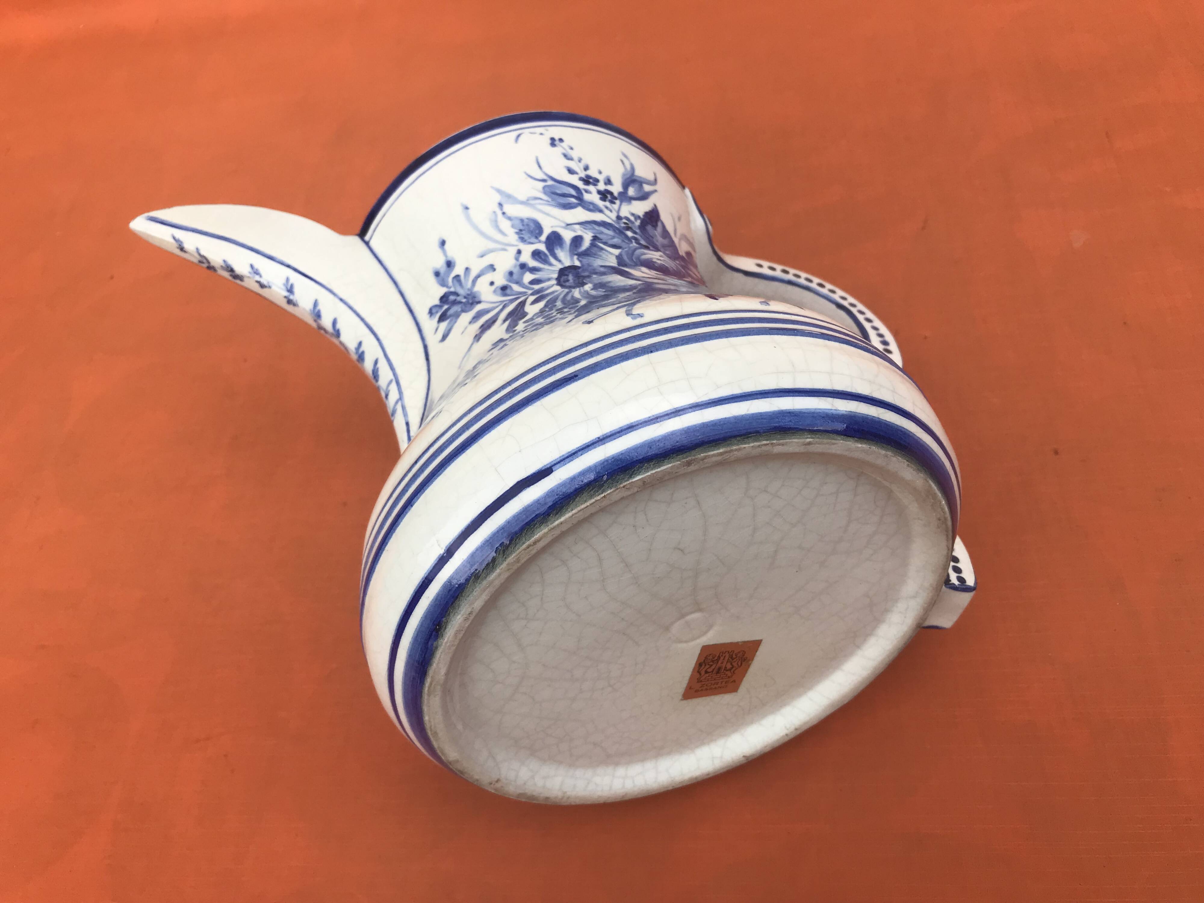 Pitcher / Vase floral decoration Bassano Ceramics