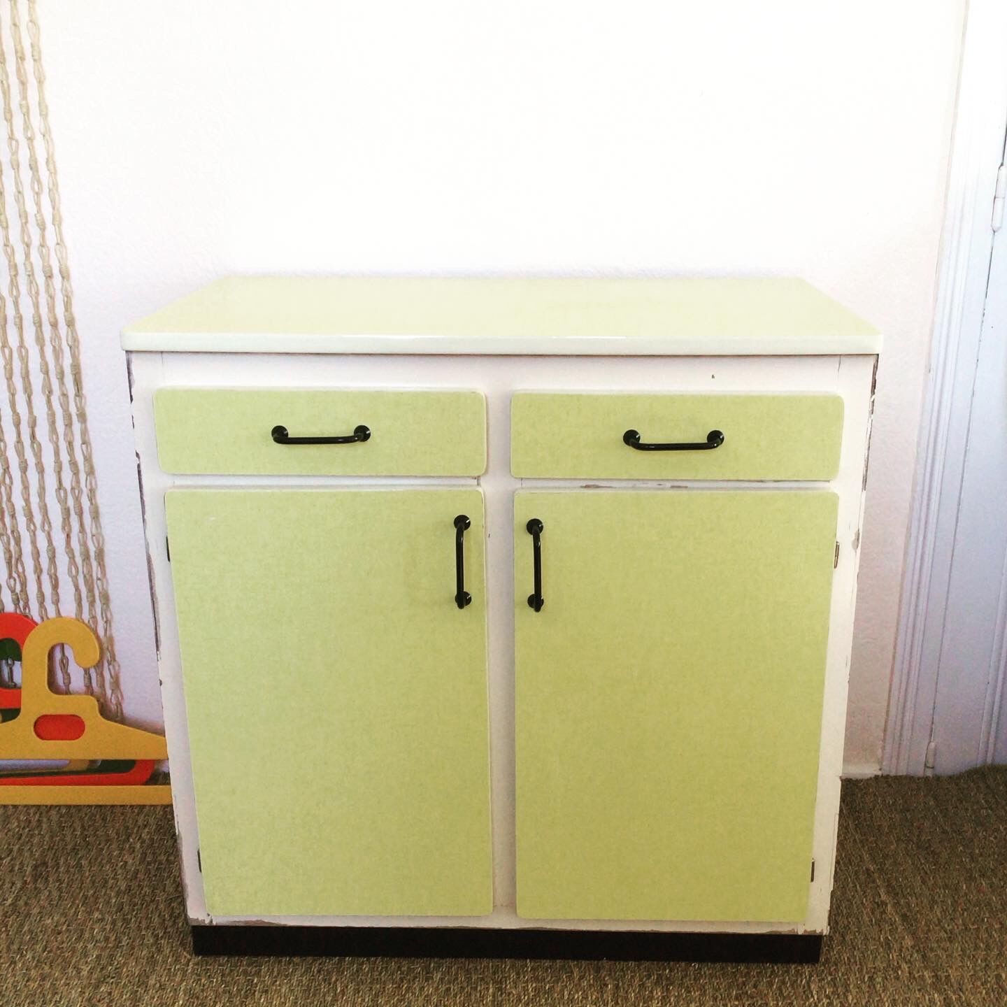 Yellow formica buffet