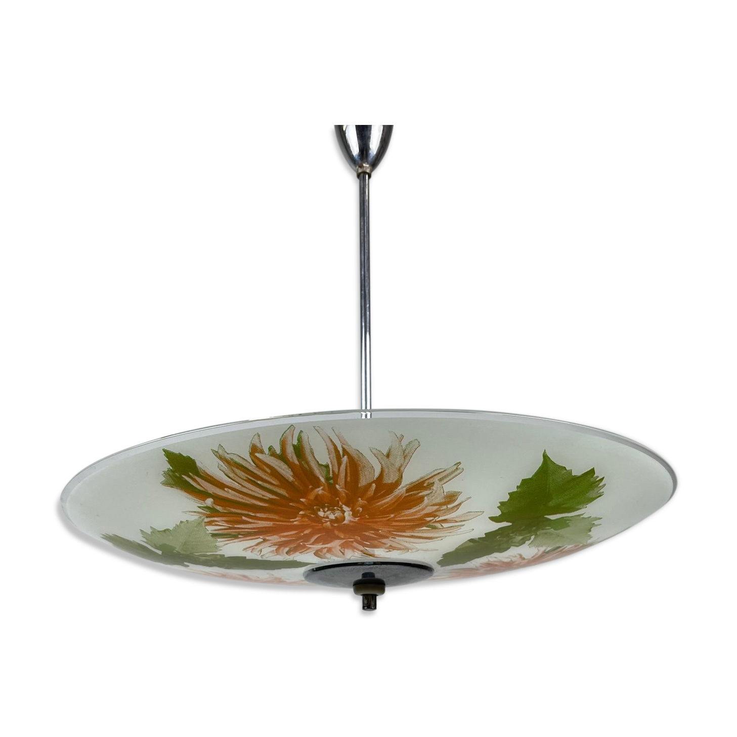 Glass hanging lamp by Zukov, Czechoslovakia, 1960