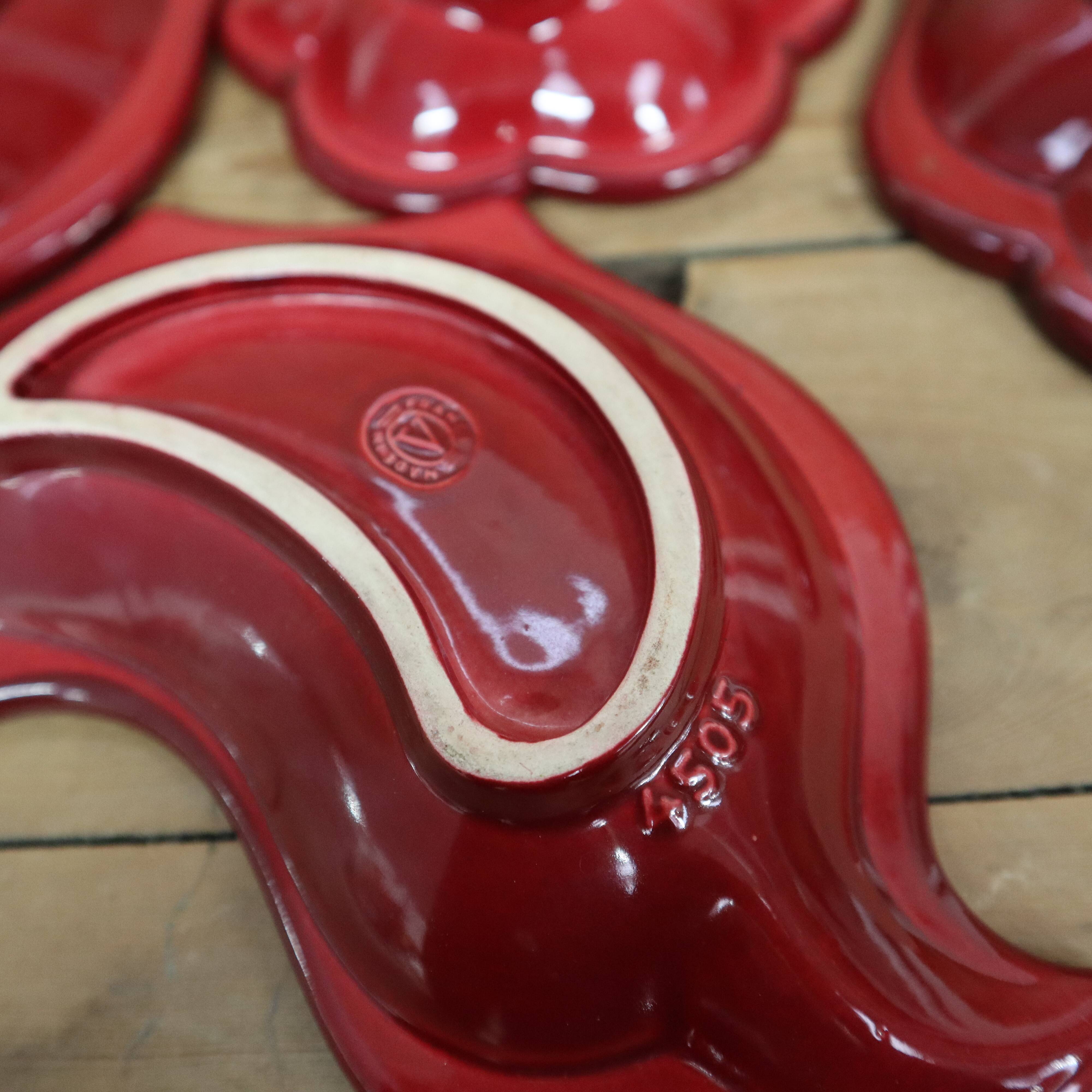 Verceram 50s Bordeaux aperitif service with gold trim