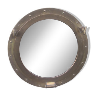 Miroir hublot en laiton 34x47cm