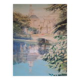 Large oil painting on wood by Jy Doussot contemporary French painter