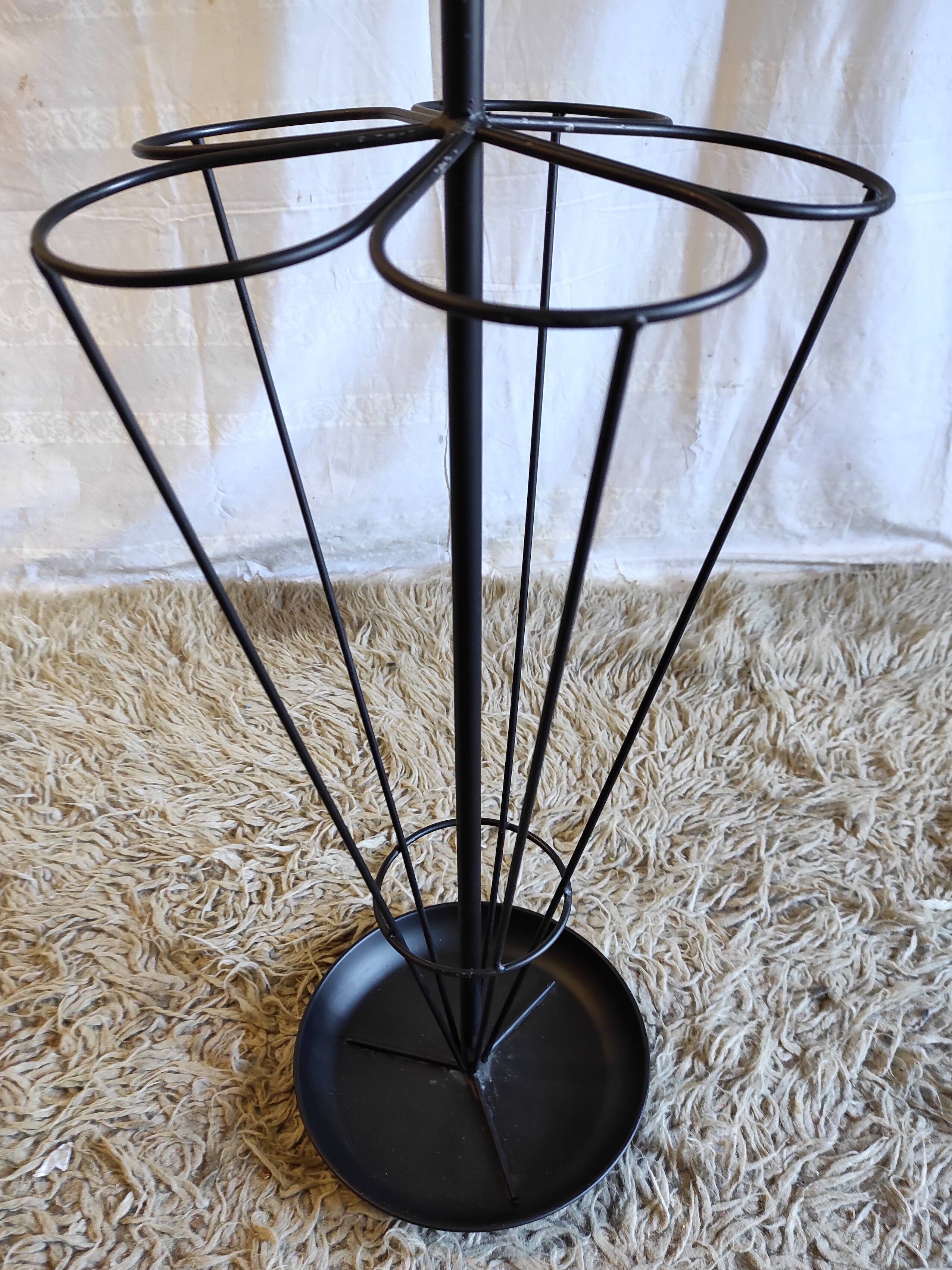 Black metal umbrella holder