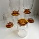 Lot de 6 verres à liqueur avec pied ambré art déco années 30