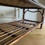 Vintage brown bamboo living room coffee table