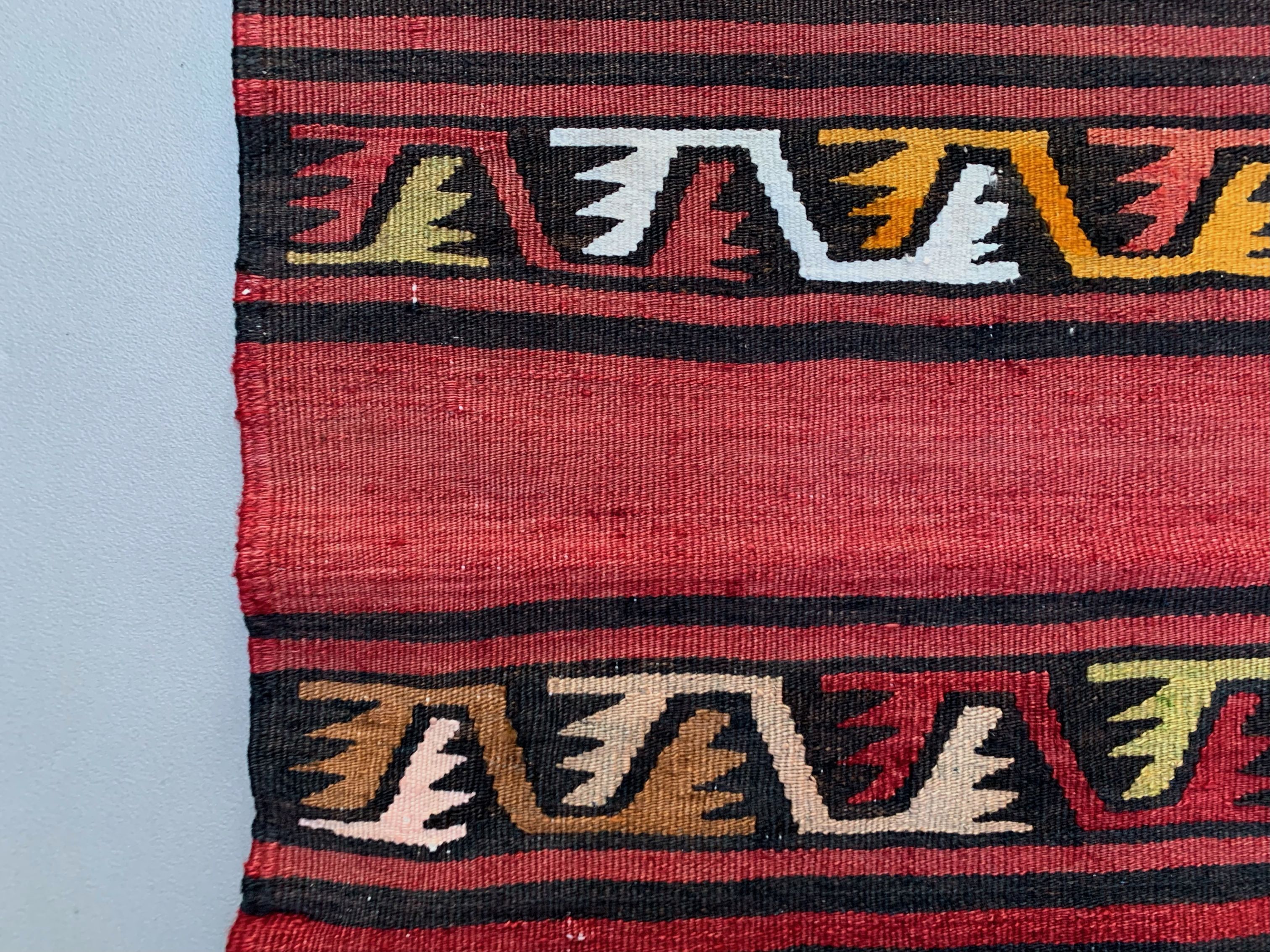 Medium Vintage Turkish Kilim Rug 188x104 cm Wool Kelim